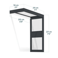 Canopia Sophia Pensilina Da Esterno 215X95 cm + Parete laterale
 Grigio / Trasparente