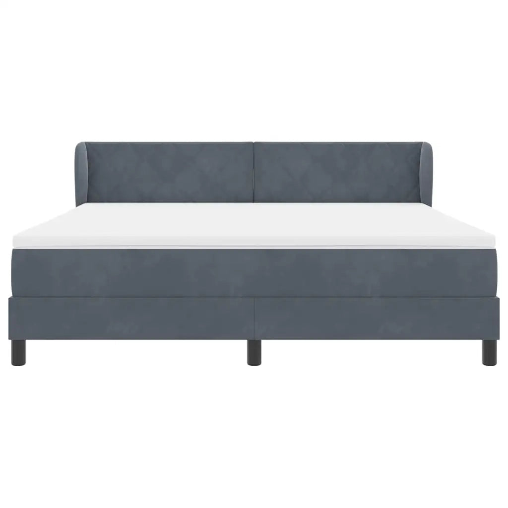 Letto a molle con testiera Grigio scuro 180 x 200 cm Velluto 3340455