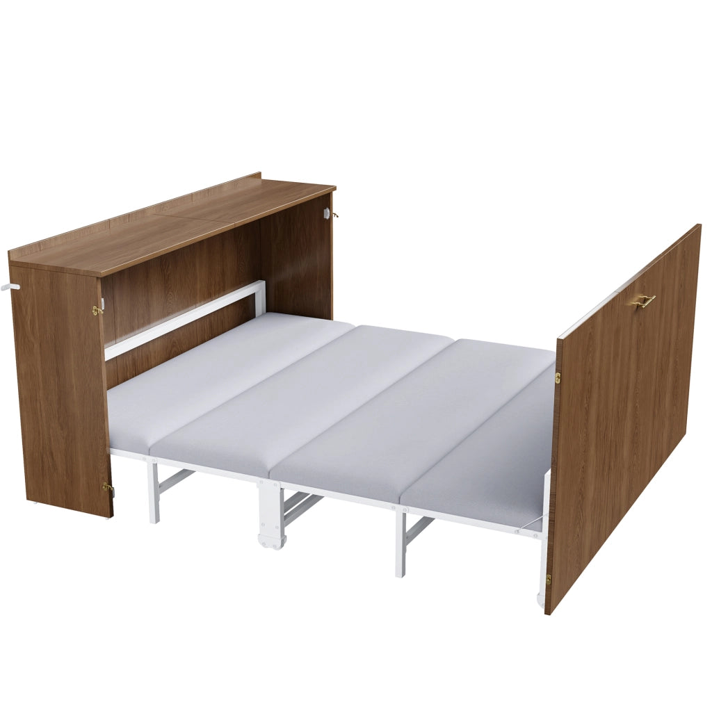 Letto pieghevole a scomparsa 140x200 cm in legno e metallo; colore legno