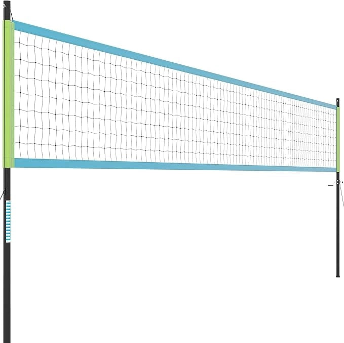 Rete da Pallavolo per Esterni Portatile, Rete con Pali Regolabili in Altezza, Anti-Afflosciamento, Pallavolo, Pompa, Martello, Linea di Confine e Borsa, per Giardino e Spiaggia