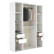 Armadio Camera da Letto Gardiner, Guardaroba Grande 7 Ripiani, 45x205h cm Bianco