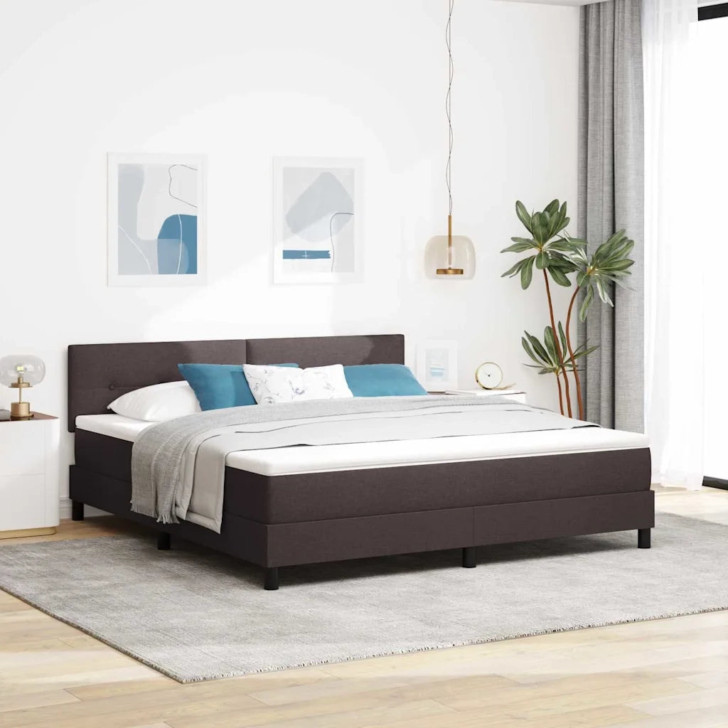 Letto a molle con materasso Marrone Scuro 180 x 200 cm Tessuto 3342229