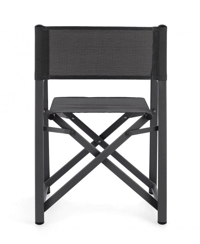 Set 2 Sedie Regista da Giardino 48x56x86h cm Taylor Grigio Scuro/Antracite