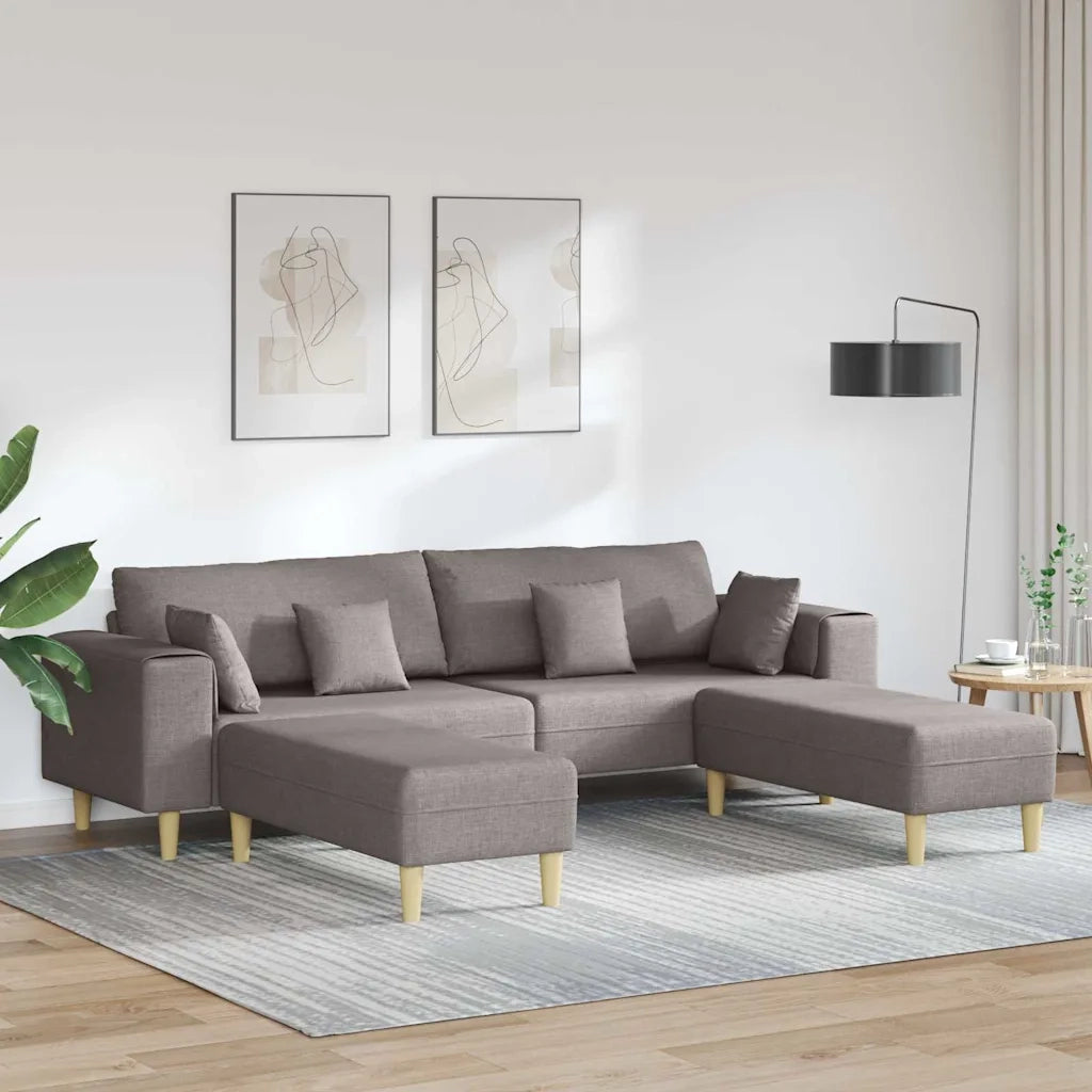 vidaXL Divano in tessuto con cuscino 3 pcs Talpa 208 cm Tessuto