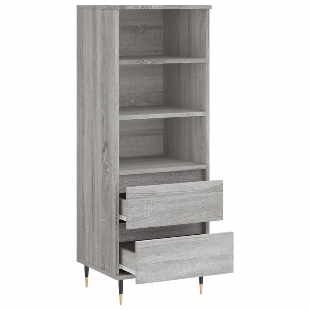 Buffet credenza cassettiera armadio mobile contenitore organizer cucina soggiorno salotto rovere Sonoma alto 40 x 36 x 110 cm legno ingegnerizzato grigio 02_0035359