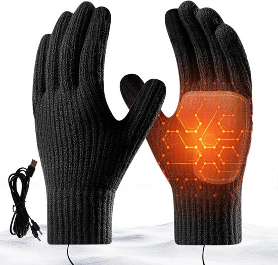 Manopole riscaldanti - manopole elettriche - Tela di cashmere di alta qualità - elettriche via USB - Con touch screen - Adatte per sciare, sport, pendolarismo, arrampicata su roccia, corsa e attività all'aperto invernali - Unisex
