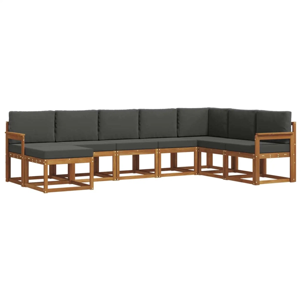 Set di divani da esterno con cuscino 8 pcs Naturale e Antracite 3366805