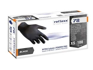 GUANTO IN NITRILE GR.4,0 SENZA POLVERE NERO- - tg.S in conf. da 100 pz. - 2 pezzi