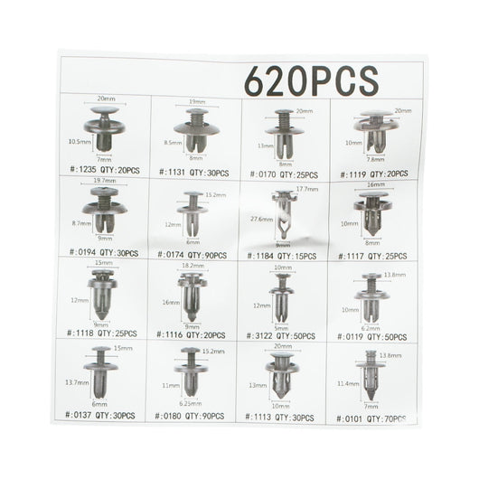 Kit di clip per auto da 620 pezzi con 5 strumenti di rimozione Breckner Germany