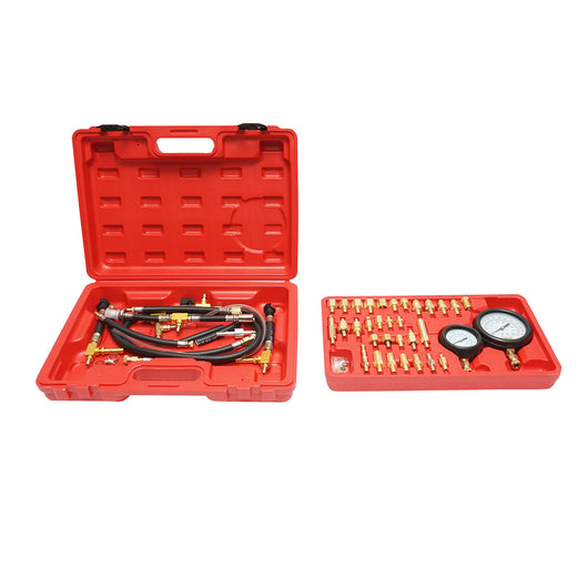 Kit di prova della pressione del sistema di iniezione del carburante con 2 manometri, adattatori universali Breckner Germany