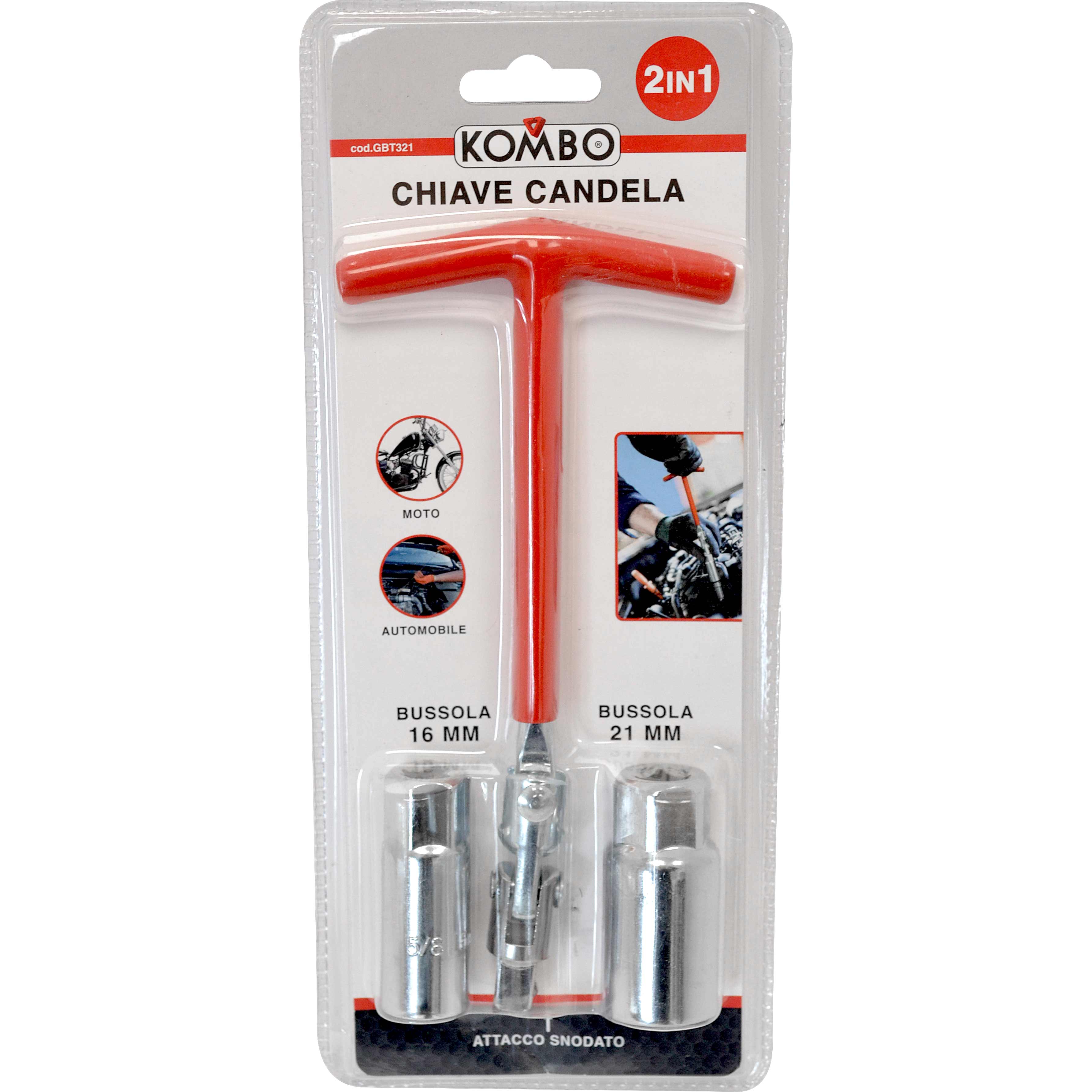 Chiave a bussola candela 2in 1 16 mm e 21mm