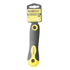 Set di 8 chiavi esagonali pieghevoli con impugnatura a coltello 2-8 mm Cr-V Crownman