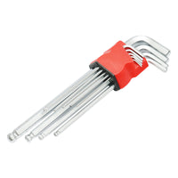 Set di 9 bussole esagonali con braccio lungo e punta sferica, angolo di apertura 25 gradi, professionali Breckner Germany