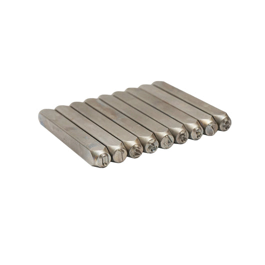 Set di 9 punzoni con numeri da 0 a 9 – altezza caratteri 6 mm Hoteche