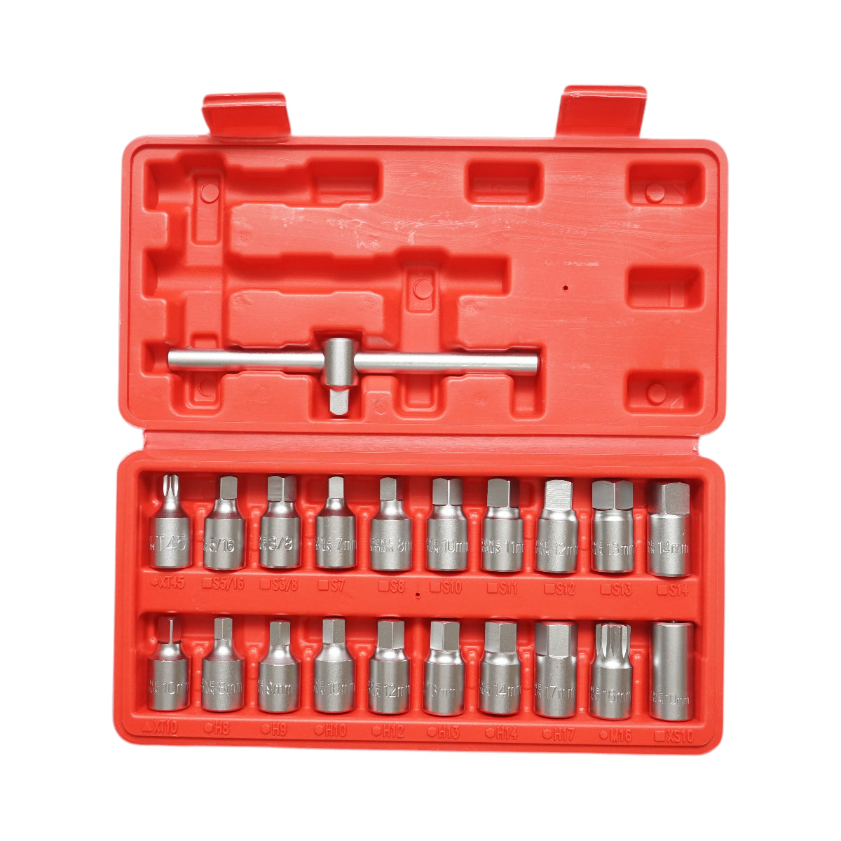 Set di chiavi per tappi coppa olio con profilo quadrato, esagonale, torx 21 pezzi Breckner Germany