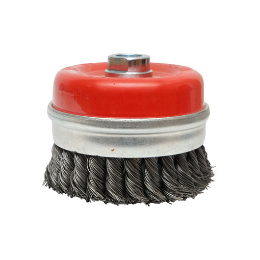 Spazzola metallica con filo intrecciato, tipo a tazza, 100 mm, M14 Breckner Germany