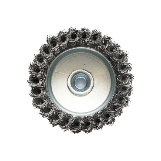 Spazzola metallica con filo intrecciato, tipo a tazza, 100 mm, M14 Breckner Germany