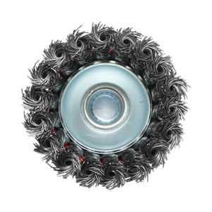 Spazzola metallica con filo intrecciato, tipo a tazza, 75 mm, M14 Breckner Germany