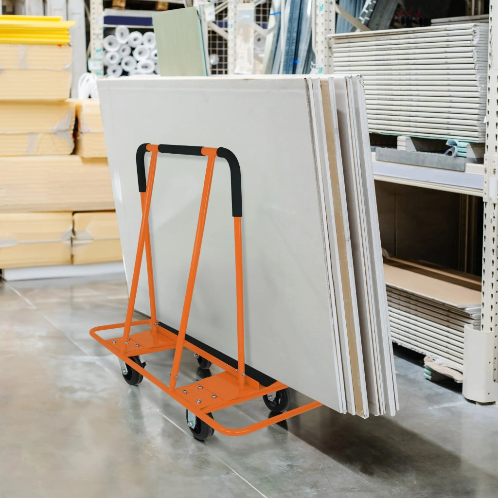 Carrello per Cartongesso 1000kg Acciaio Pesante Ruote Fisse e Girevoli