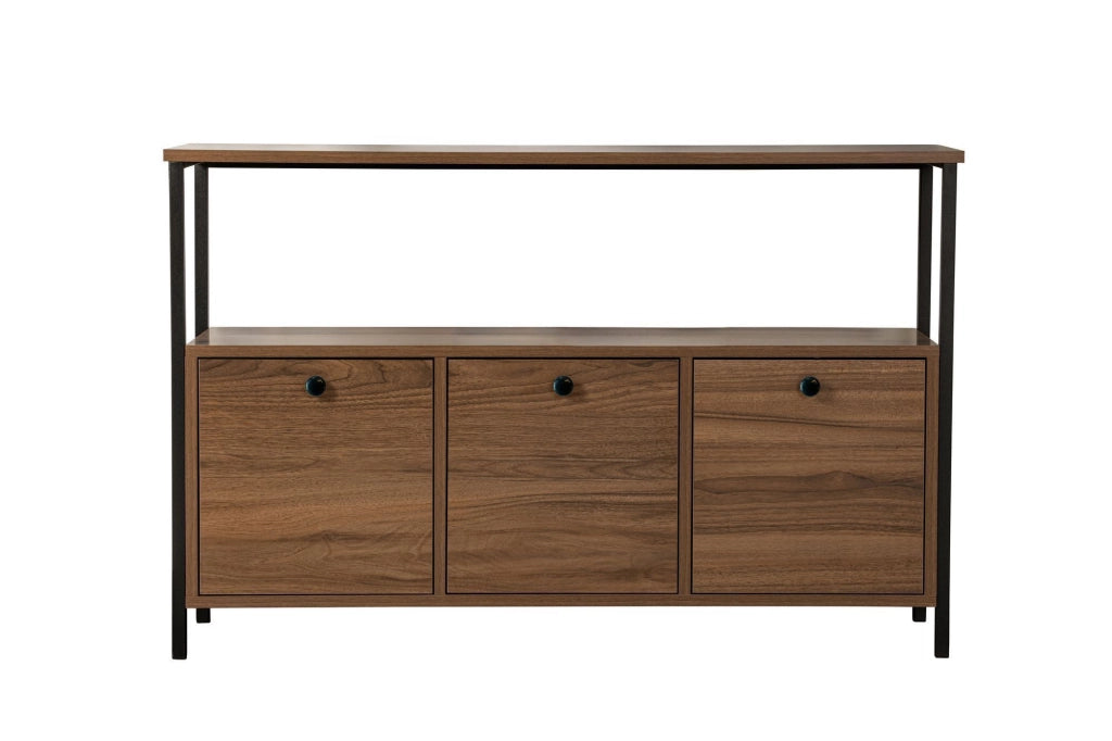 Credenza in legno "Solace" - 120 x 30 x 77 cm - Marrone