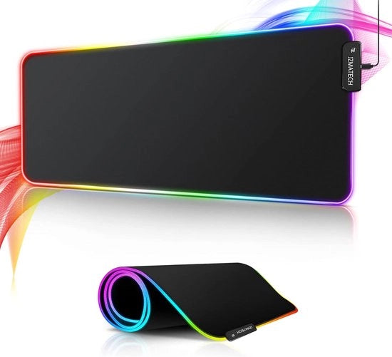 Panno per mouse RGB - Panno per mouse con effetto luce LED - 1 pezzo - 800x300x4mm - Imbottito acqua