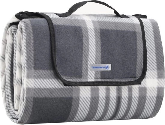 Tenda da picnic grande 200 x 200 cm - per camping parco giardino esterno mare - impermeabile e pieghevole - grigio e bianco
