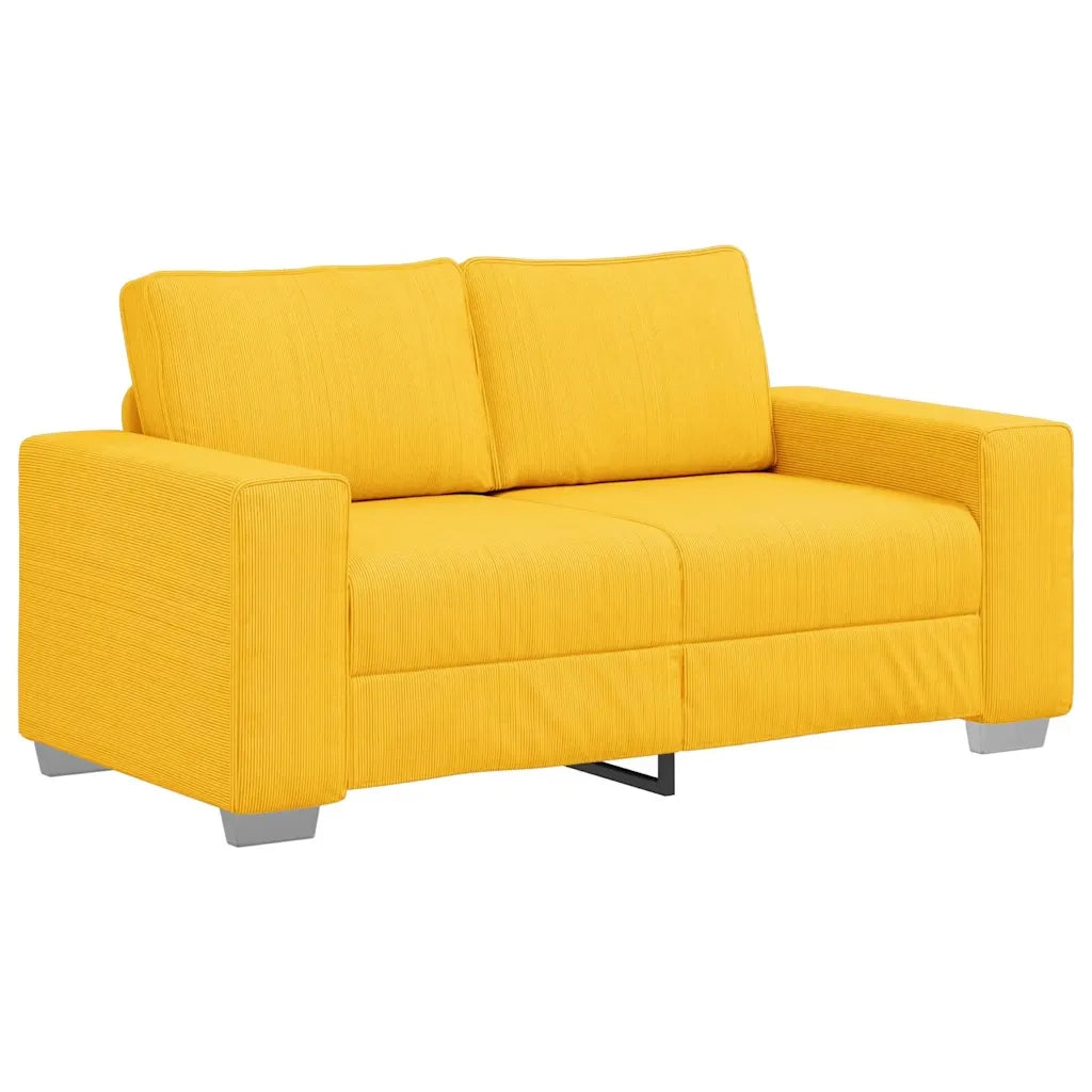 Divano | Divano da soggiorno | Sofa Divanetto Giallo Chiaro 160x77x82cm Tessuto di Velluto a Coste