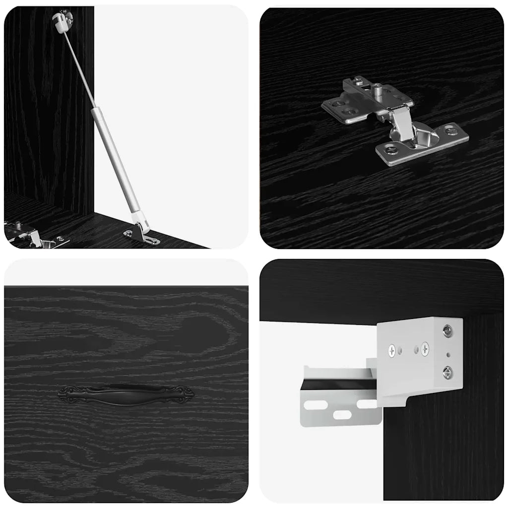 Mobiletto a muro Rovere Nero 100 x 36,5 x 35 cm 879569