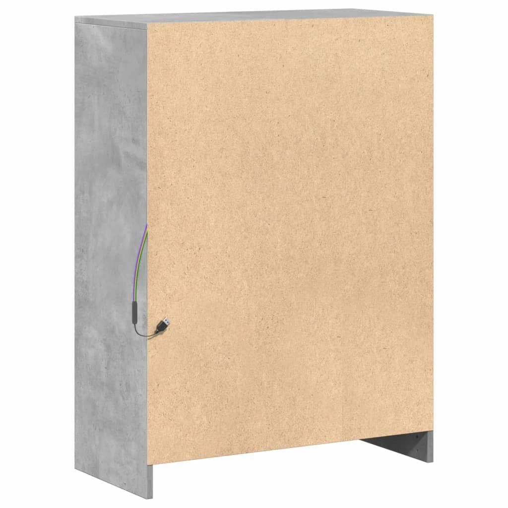 Buffet credenza cassettiera armadio mobile contenitore organizer per cucina soggiorno salotto con illuminazione a LED 72 x 34 x 100 cm legno ingegnerizzato grigio 02_0029805