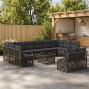 Set Divano da Giardino 13 pz Grigio polyrattan 3434384