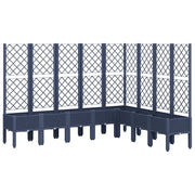 Fioriera | Cassetta per fiori | Vaso Giardino con Traliccio Grigio Blu 200x160x142 cm PP