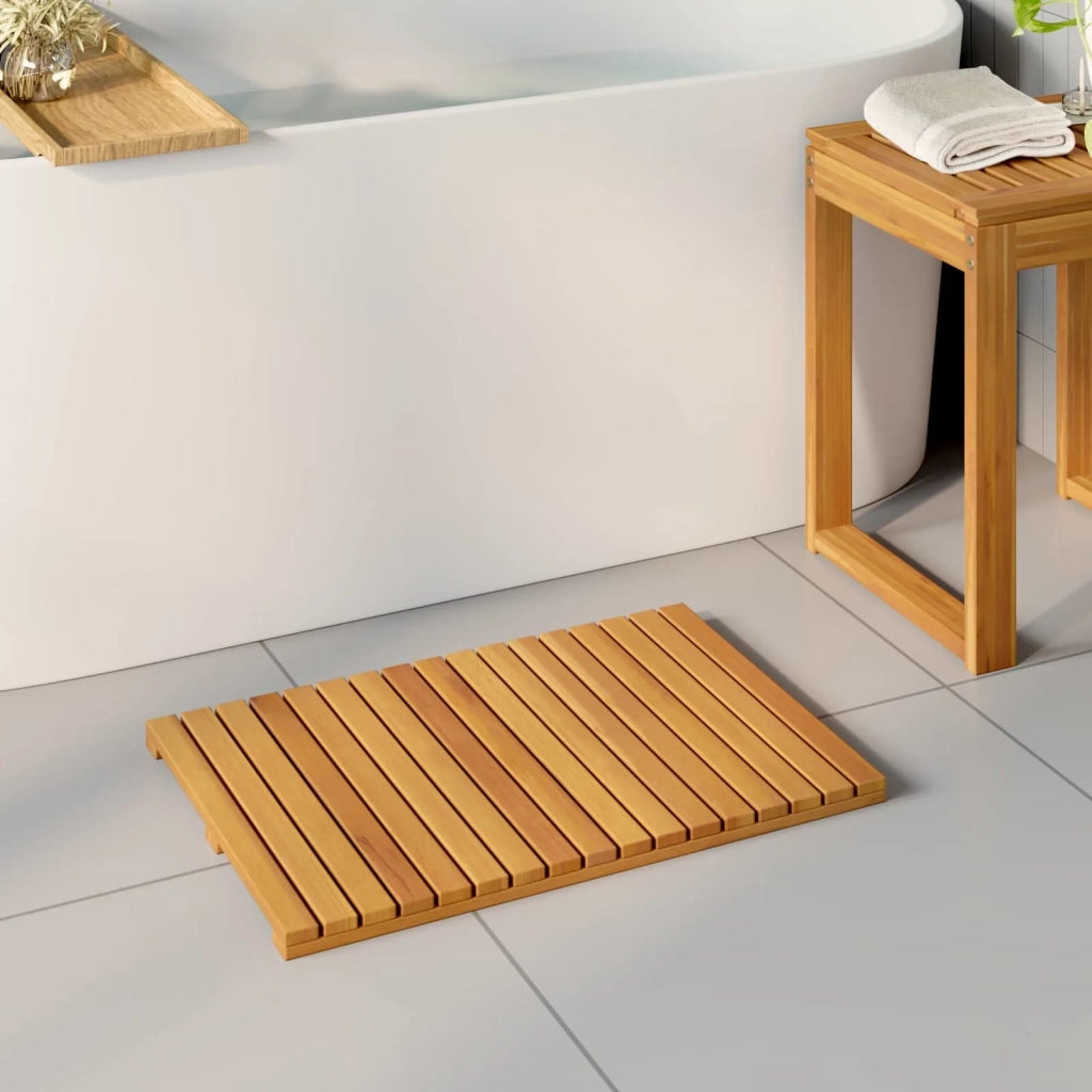Tappeto da bagno Tinta unita Marrone 60 x 40 cm legno