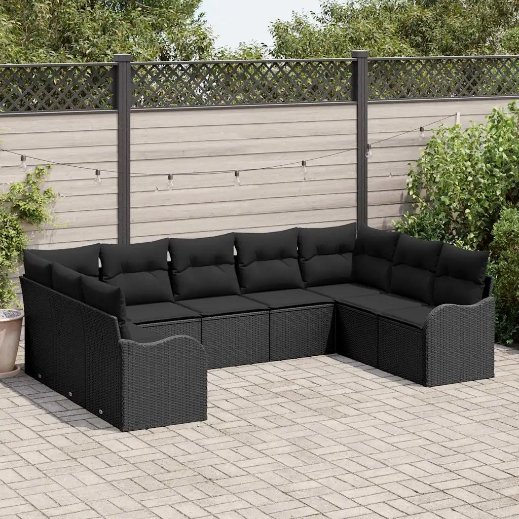 Set Divano da Giardino Nero polyrattan 3345863