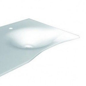 Lavabo flat cm 92 con staffa, con vasca a destra