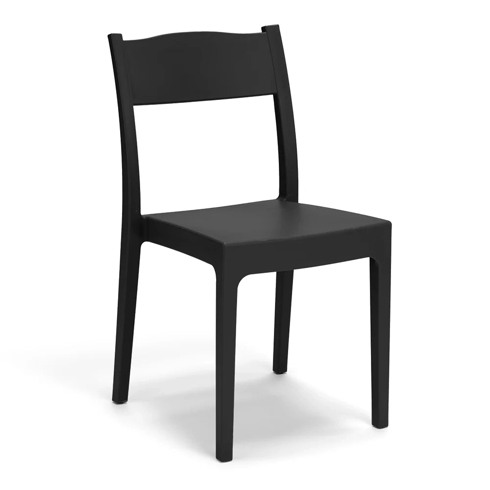 Set 2 sedie in polipropilene VESTA, impilabile, resistente ai raggi UV, design moderno, ideale per sala da pranzo, cucina, sala d’attesa, bar, ristoranti o giardino, colore Ghisa