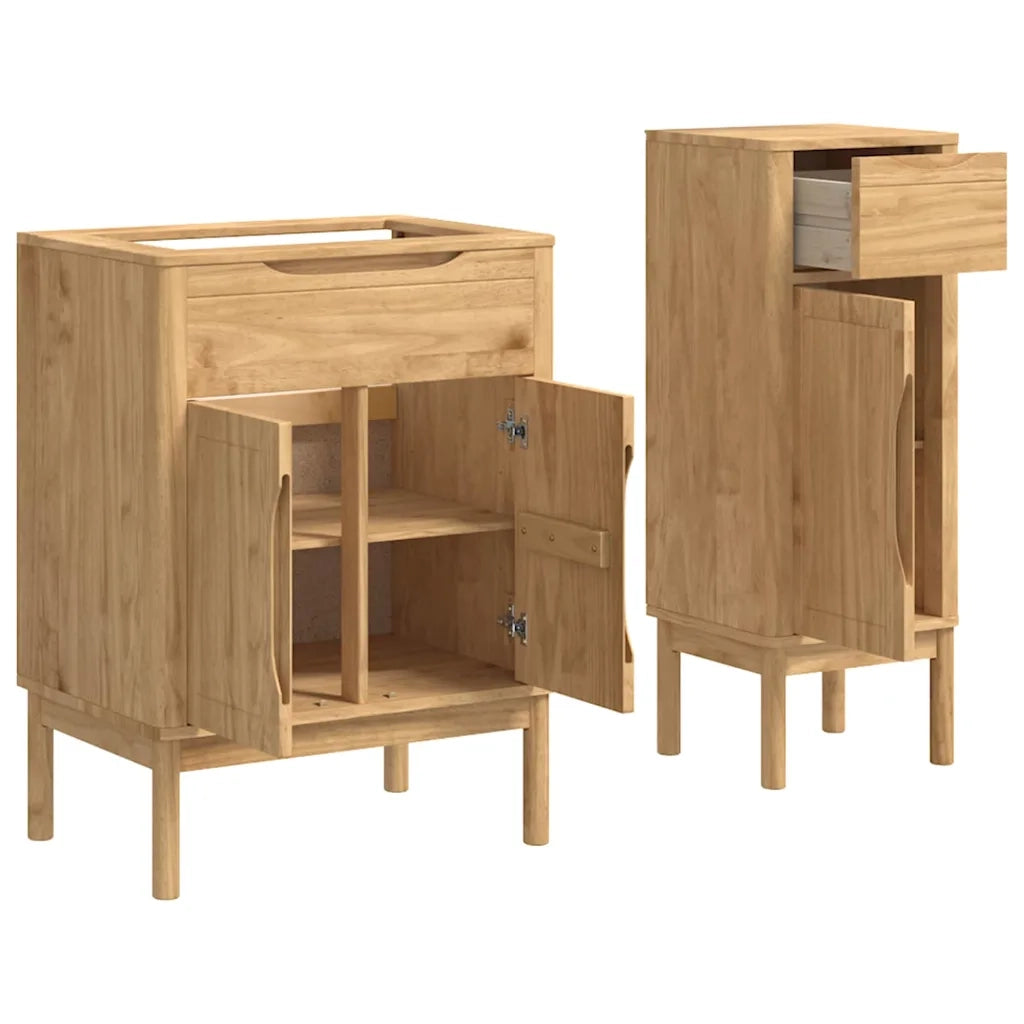 Set di mobili per il bagno con porta FLORO 2 pcs Marrone cerato
