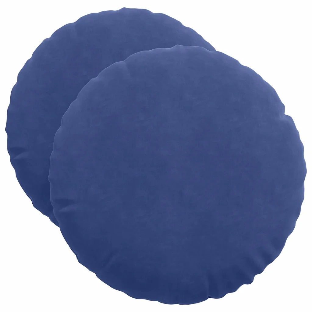 Cuscini per Seduta 2 pcs Blu Polizia Ø50 x 19 cm Velluto