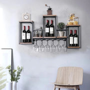 Scaffale per vino da parete - parete in lega - 6 bottiglie di vino - scaffale per vino industriale - bottiglie di vino - deposito bottiglie di vino - industriale - modello: Iptrading - codice prodotto: 000000