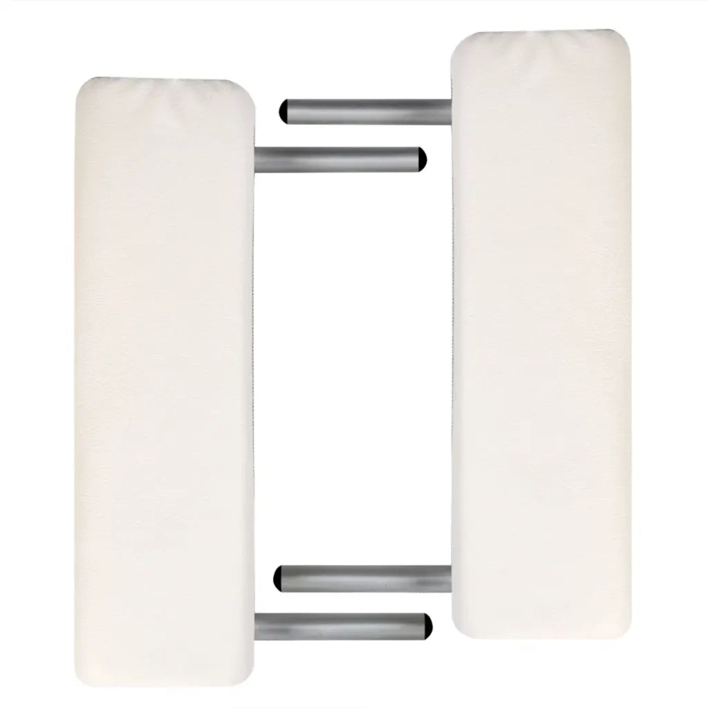 Lettino Massaggio Pieghevole Crema 3 Zone con Telaio Alluminio CFW5010268
