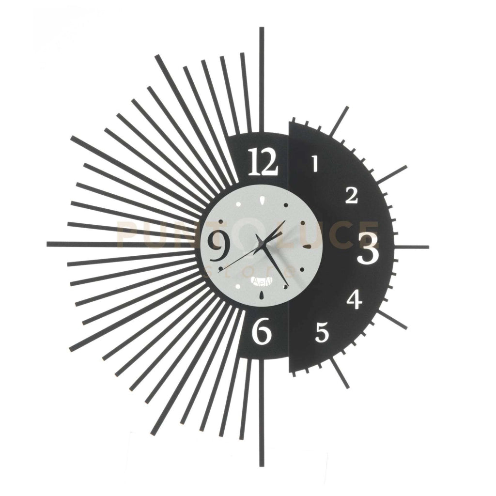 Orologio da parete di design Miro Nero e bianco marmo