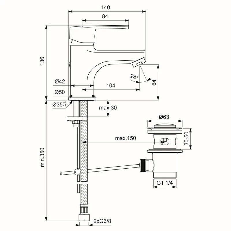 Miscelatore lavabo Ideal Standard cromato - Serie Idealstream