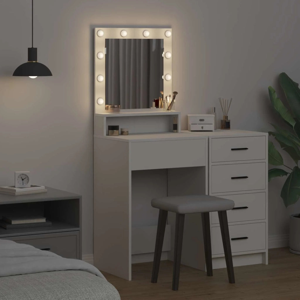 Toeletta | Tavolo da Trucco Bianco 50 x 41 x 135 cm Legno multistrato