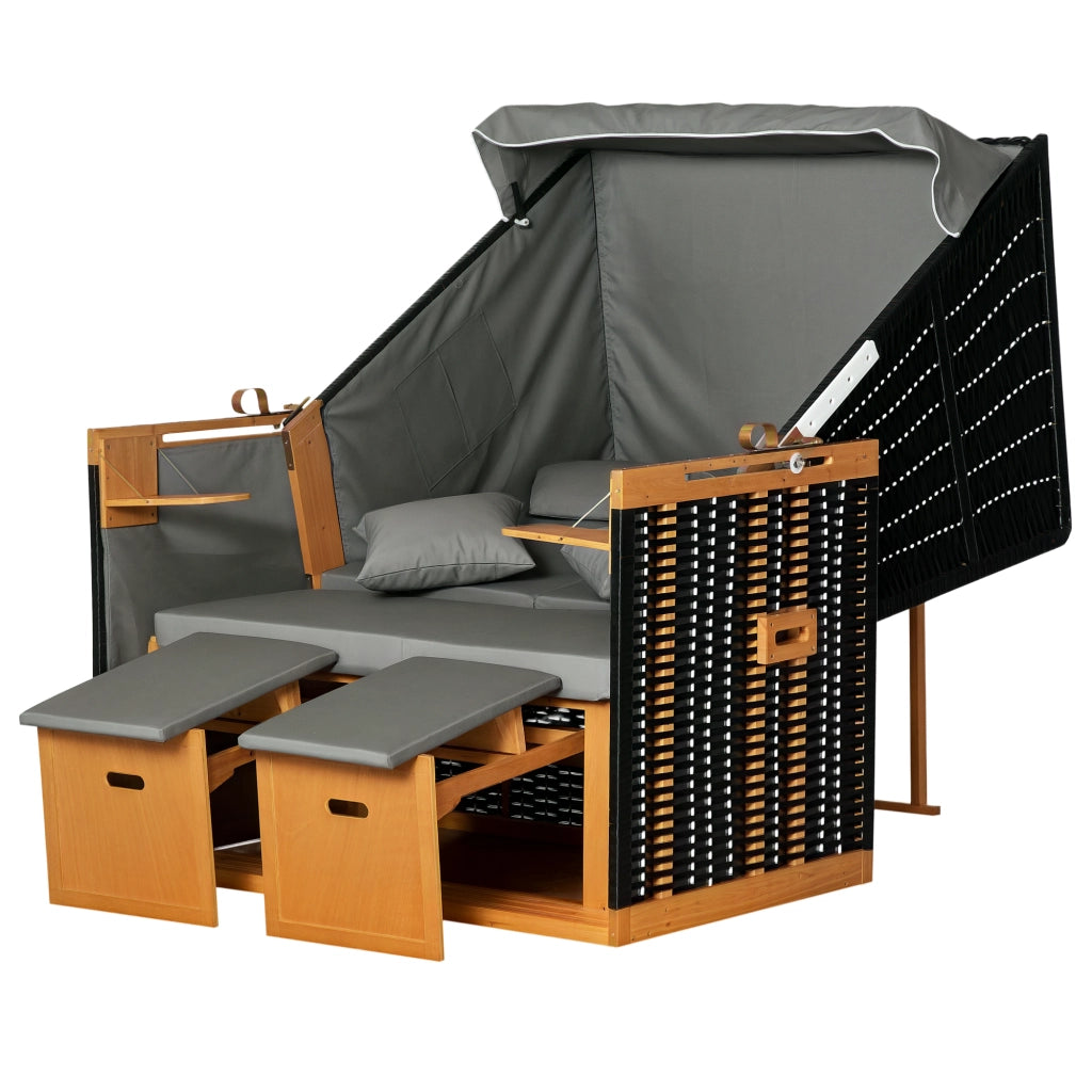 Strandkorb per 2 persone con cuscino ¨C Minimal ¨C grigio chiaro