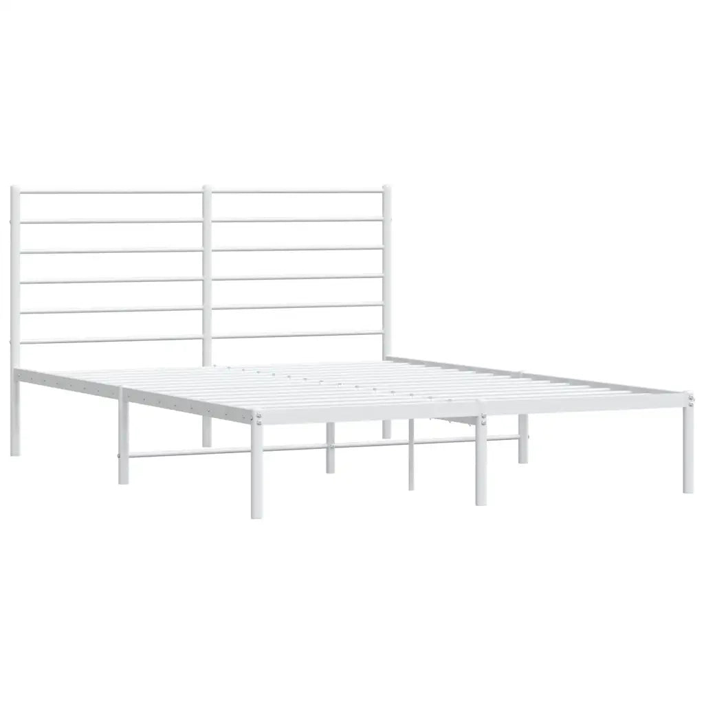 Giroletto con Testiera-Struttura Letto con testiera Metallo Bianco 160x200 cm 146300