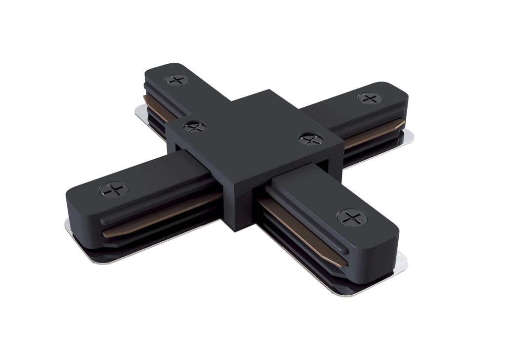 Connettore a X per Sistema Illuminazione a Binario Monofase Nero