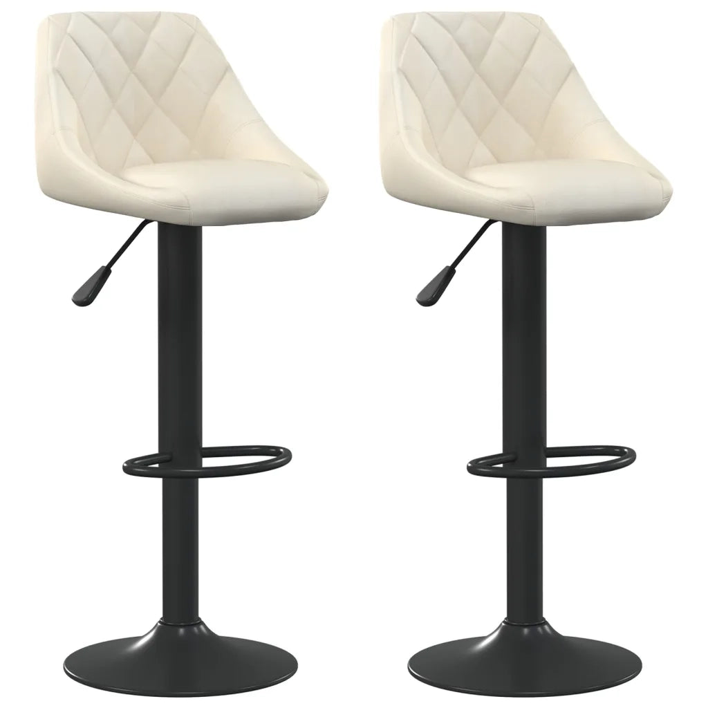 Sgabelli da Bar 2 pz Crema in Vellutocod mxl 119436