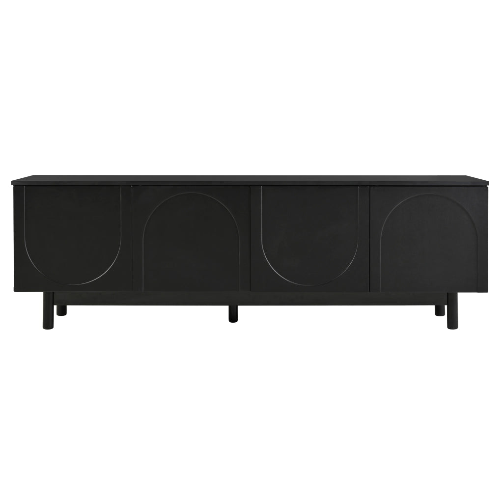Mobile TV nero 175 x 38 x 56 cm con 4 ante e ripiani regolabili