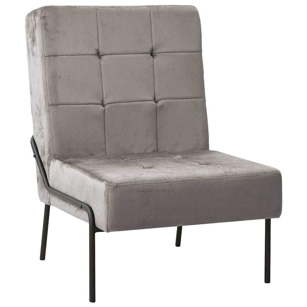 Poltrona Relax 65x79x87 cm Grigio Chiaro in Velluto 325770