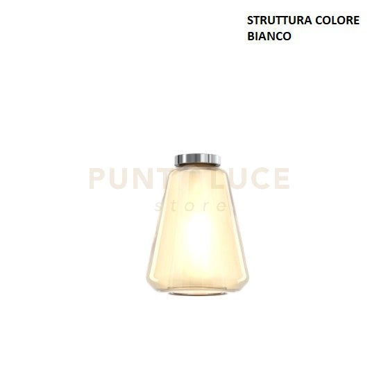 PLAFONIERA BIANCO VETRO GAMMA AMBRA 1176BI-PL1 GAMMA-AM