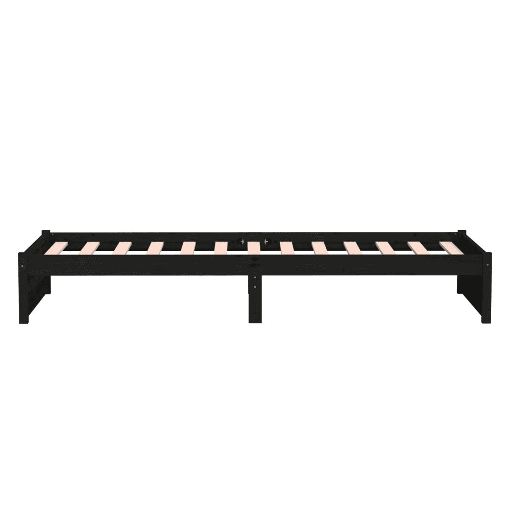 Giroletto Nero in Legno Massello 90x190 cm Single 814918
